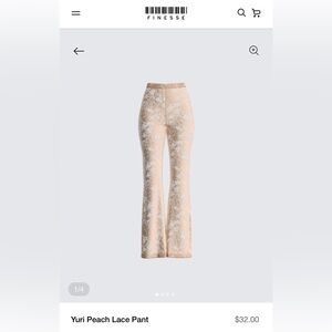 Yuri Peach Lace Pant by FINESSE